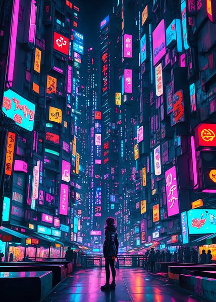 nachtmarkt in cyberpunkstad van jauhari picture graphic