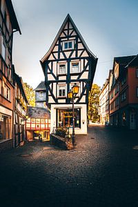 Fachwerkhaus in Wetzlar Deutschland, Kreuzung Fußgäbgerzohne