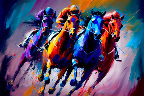 Impressionist painting of horsemanship. Part 1