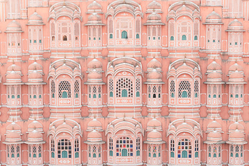 Roze gevel Hawa Mahal | reisfotografie print | Jaipur India