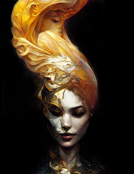Faded...Woman in Gold digital art created in Photoshop by Sylvia Koolen