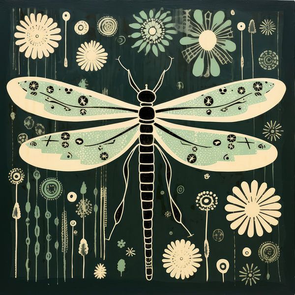 Whimsy Folk Nachtgarten Libelle von Aloke Design