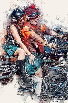 Scottish Harley Davidson riders by Anouschka Hendriks