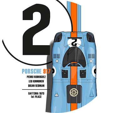 Porsche 917 Nr. 2 Blauw-Oranje van Theodor Decker