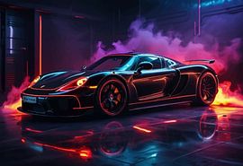 Porsche Carrera GT - Neon filmische supercar showcase kunst