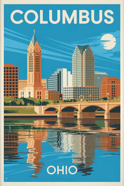 Columbus, Ohio Vintage Reisposter van Poster Art Shop