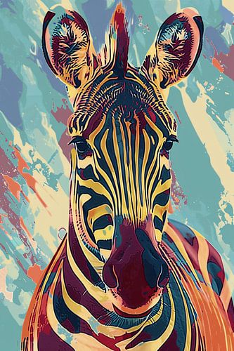 Kleurrijk surrealistisch zebra kunstwerk met patronen