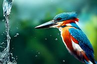 Kingfisher on the water, illustration by Animaflora PicsStock thumbnail