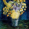 Schilderij met stilleven van bloemen van W J Kok