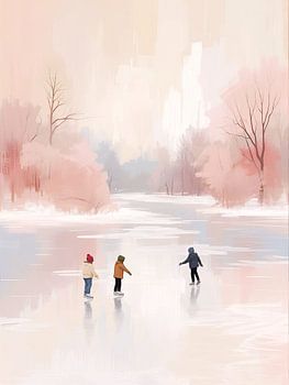 Schlittschulaufende Kinder