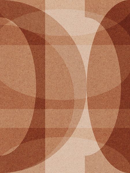 Moderne abstrakte geometrische Collage in Terra- und Erdtönen Nr. 4 von Dina Dankers