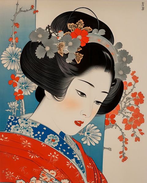 Hokusai Geisha 05 by Peet de Rouw