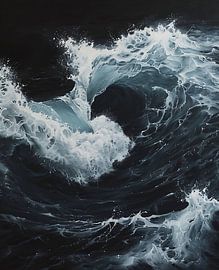 Couronnes d'écume au crépuscule