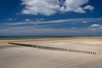 Zonnige zomerdag op het strand in Berck Plage