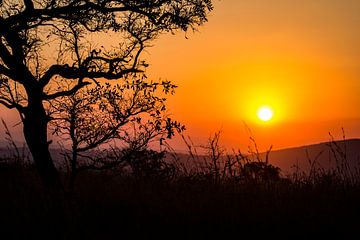 Zonsondergang in Zuid-Afrika van Puck Bertens