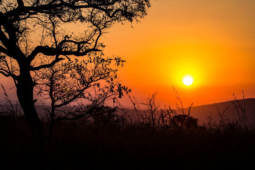 Zonsondergang in Zuid-Afrika van Puck Bertens