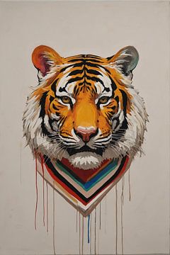 Portrait tête de tigre sur De Muurdecoratie