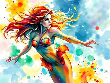 Mermaid in coloursplash