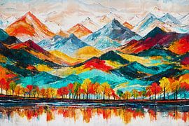 Abstrakte Berglandschaft von Arjen Roos