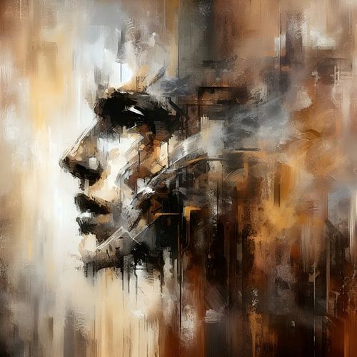 Mannengezicht Bruin Goud