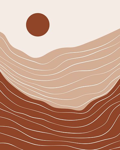 Paysage de désert avec le soleil