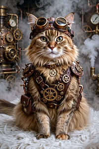 Steampunk Maine Coon, Bewaker van de Mechanische Tijd