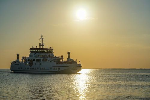 Pier Holwerd / Holwert / Oerd - Fähre nach Ameland Sonnenuntergang