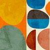 Geometrie, jaren 50, abstract, zomers van Ana Rut Bre