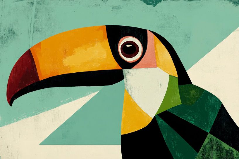 Colourful view - Toucan in a break in style by Poster Art Shop