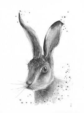 Hare in black and white by Atelier DT
