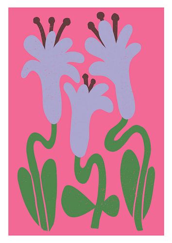 Abstrait en rose, lilas et vert