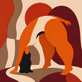 Gebogen figuur, lichaam als boog van Studio Pronk.