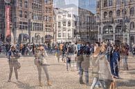 Bewegung auf dem Damm in Amsterdam von Dennisart Fotografie Miniaturansicht