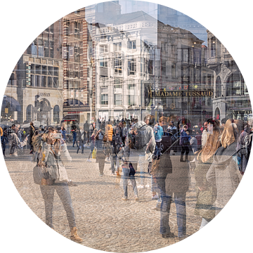 Beweging op de Dam in Amsterdam