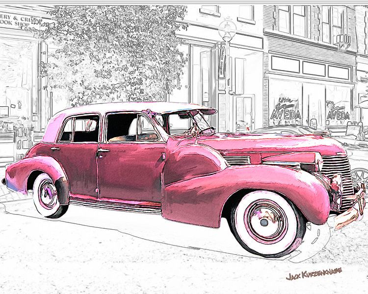 Rosa Cadillac von 1940 von Atelier Liesjes