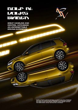 Volkswagen Golf R Poster van Ali Firdaus