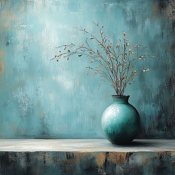 Blossom Vase | Rustic Vase with Blossoms by Art Whims