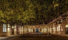 The town hall in Vaals during the evening