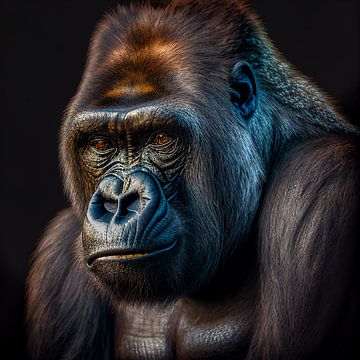 Portret van een gorilla Illustratie van Animaflora PicsStock