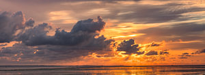 Panorama und Sonnenaufgang über dem Wattenmeer