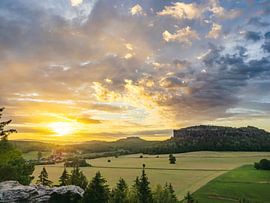 Quirl, Suisse saxonne - Rayons de soleil sur Pfaffendorf
