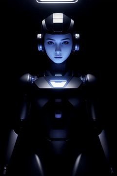 Vrouwelijke cyborg robot kunstmatige intelligentie concept gemaakt met van Markus Gann