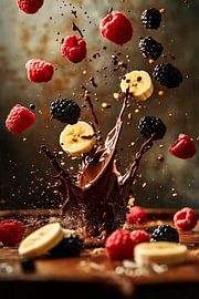Splash au chocolat fruité - le plaisir à l'état pur sur Poster Art Shop