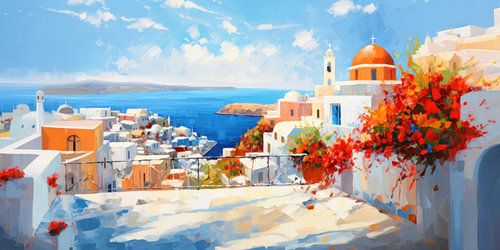 De witte huizen van Santorini