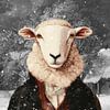 Sheep - a winter Portrait by Marja van den Hurk