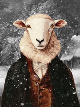 Sheep - a winter Portrait von Marja van den Hurk