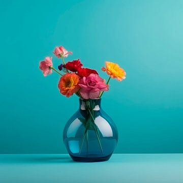 Stillleben einer Vase mit Blumen von Maarten Knops