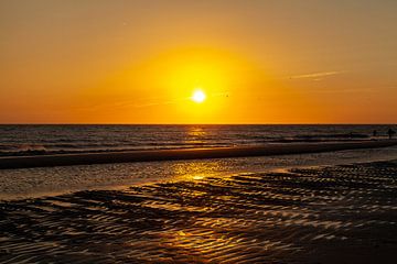 Sunset at the beach by Nel Diepstraten