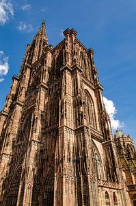 Gevel kathedraal in Straatsburg Elzas Frankrijk van Dieter Walther