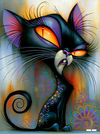 Boze zwarte kat / poes